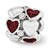 Red Enameled w/ Swarovski Elements Hearts Charm Bead in Sterling Silver
