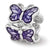 Purple Enameled Butterfly Charm Bead in Sterling Silver