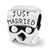 Just Married Charm Bead in Sterling Silver