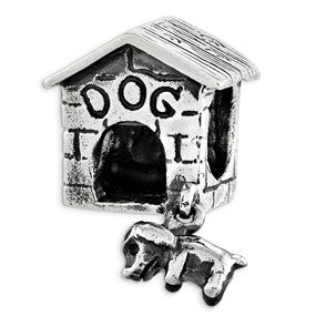 Sterling Silver Dog House Dangle Bead Charm hide-image