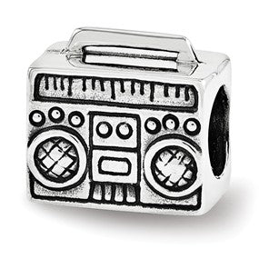 Sterling Silver Boombox Bead Charm hide-image