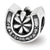 Horseshoe Good Luck Charm Bead in Sterling Silver