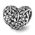 Filigree Flower Heart Charm Bead in Sterling Silver