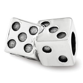 Sterling Silver Dice Bead Charm hide-image