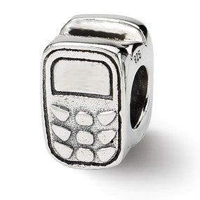 Sterling Silver Cell Phone Bead Charm hide-image