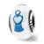 Blue Angel Murrano Glass Charm Bead in Sterling Silver