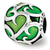 Green Filigree Enameled Charm Bead in Sterling Silver