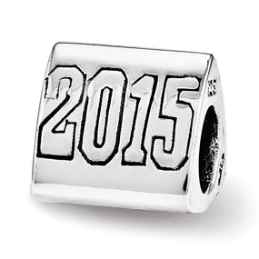 Sterling Silver Grad 2015 Trilogy Bead Charm hide-image