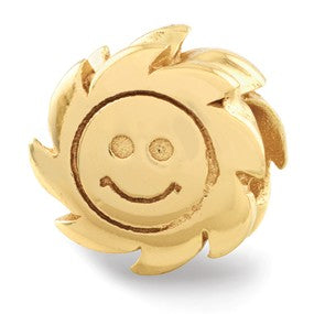 Gold Plated Smiling Sun Bead Charm hide-image