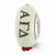 Hand Painted Alpha Gamma Delta Glass Charm Bead in Sterling Silver