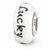 White Hand Painted Lucky Suit Glass Charm Bead in Sterling Silver