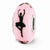 Pink Hand Painted Ballerina Glass Charm Bead in Sterling Silver
