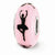 Sterling Silver Pink Hand Painted Ballerina Glass Bead Charm hide-image