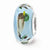 Blue Hand Painted Duck Glass Charm Bead in Sterling Silver