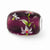 Purple Hand Painted Magnolias Glass Charm Bead in Sterling Silver
