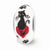 White Hand Painted Cat Paws Glass Charm Bead in Sterling Silver