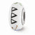 Hand Painted Delta Delta Delta Glass Charm Bead in Sterling Silver