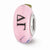 Pink Hand Painted Delta Gamma Glass Charm Bead in Sterling Silver