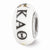 Hand Painted Kappa Alpha Theta Glass Charm Bead in Sterling Silver