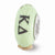 Green Hand Painted Kappa Delta Glass Charm Bead in Sterling Silver