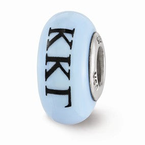 Sterling Silver Hand Painted Kappa Kappa Gamma Glass Bead Charm hide-image
