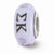 Purple Hand Painted Sigma Kappa Glass Charm Bead in Sterling Silver