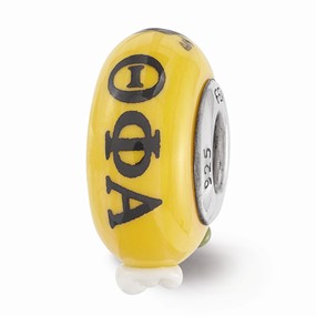 Sterling Silver Hand Painted Theta Phi Alpha Glass Bead Charm hide-image