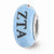 Blue Hand Painted Zeta Tau Alpha Glass Charm Bead in Sterling Silver