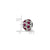 Polished Red Heart CZ Charm Bead in Sterling Silver