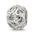 Polished CZ Hearts Charm Bead in Sterling Silver