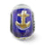 Foil Anchor Blue Italian Glass Charm Bead in Sterling Silver
