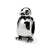 Baby Bird in Egg Charm Bead in Sterling Silver
