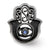 Antiqued Blue Crystal Hamsa,Chamseh Charm Bead in Sterling Silver