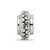 Polished Grooved Gripper Charm Bead in Sterling Silver