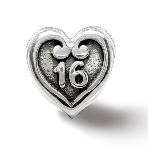 Sweet Sixteen Charm Bead in Sterling Silver
