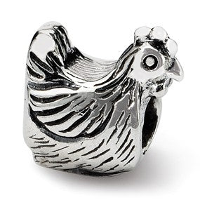 Sterling Silver Chicken Bead Charm hide-image