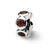 Red CZ Charm Bead in Sterling Silver
