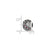 CZ & Red Corundum Hearts Charm Bead in Sterling Silver