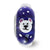 Hand Painted Roly Polar Bear Fenton Glass Charm Bead in Sterling Silver