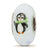 Hand Painted Penguin Frolic Fenton Glass Charm Bead in Sterling Silver