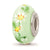 Hand Painted Daisies April Fenton Glass Charm Bead in Sterling Silver