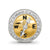 Gold Tone CZ Moveable Compass Charm Bead in Sterling Silver