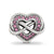 Swarovksi Crystal Infinity Symbol In Heart Charm Bead in Sterling Silver