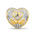 Pink Enameled,Yellow Ip-Plated CZ Swans Charm Bead in Sterling Silver