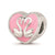 Pink Enameled,Yellow Ip-Plated CZ Swans Charm Bead in Sterling Silver