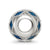 Blue Accent & Czs Cut Out Circle Charm Bead in Sterling Silver