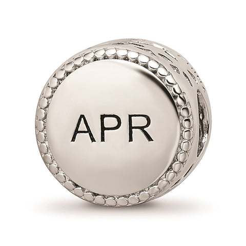 April Flower Charm Bead in Sterling Silver