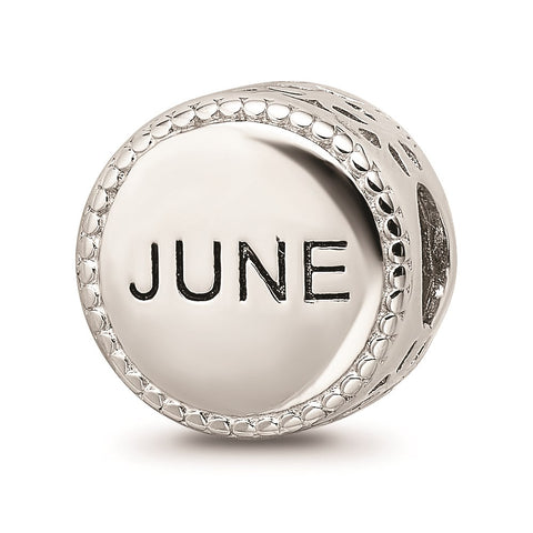 June Flower Charm Bead in Sterling Silver