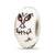 Hand Painted Ghouls,White Glass Charm Bead in Sterling Silver