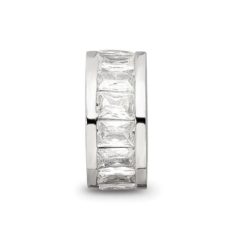 Reflectionswith CZ, Spacer Charm Bead in Sterling Silver